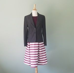 Haute Monde A-line skirt striped red&white